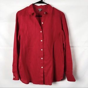J. Jill XS Red Button Down Shirt